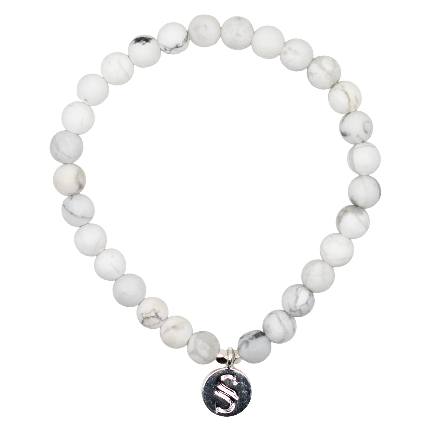 Scars White Howlite Silver Bracelet