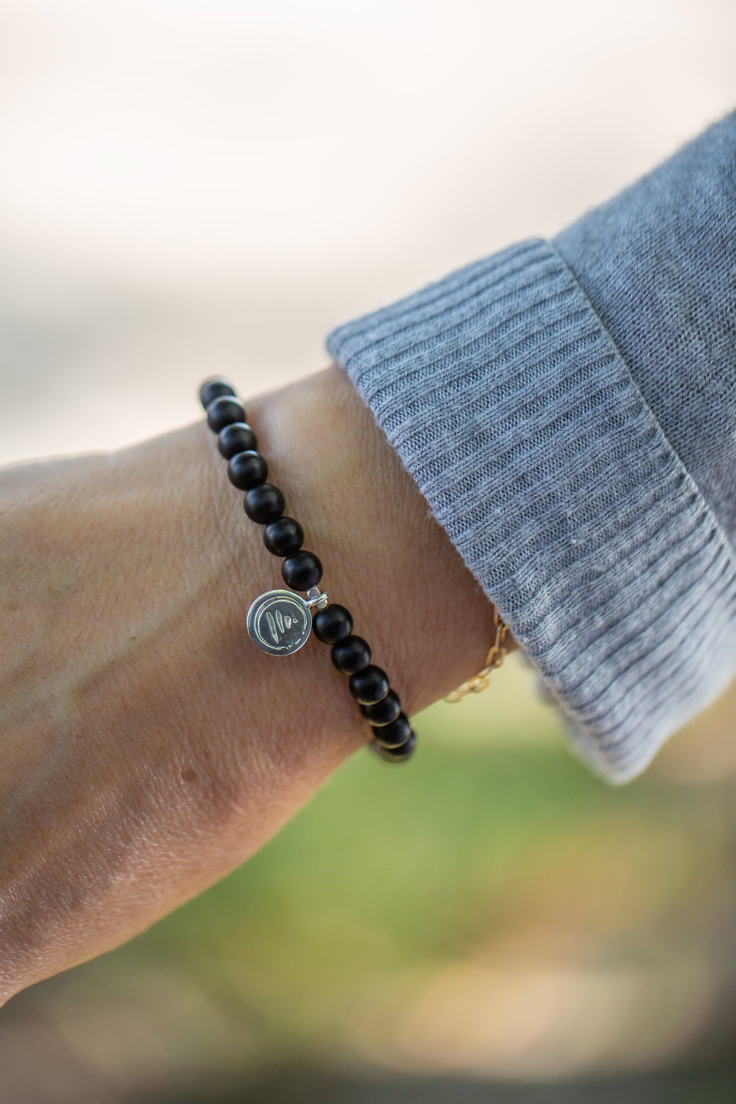 Scars Black Onyx Silver Bracelet