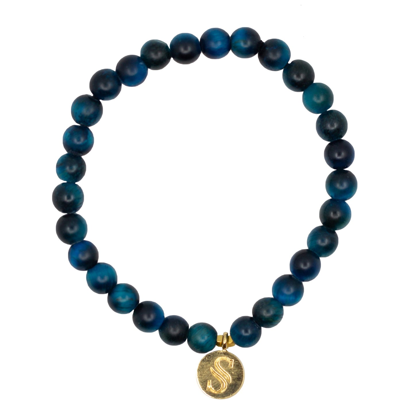 Scars Blue Tiger's Eye Gold Bracelet