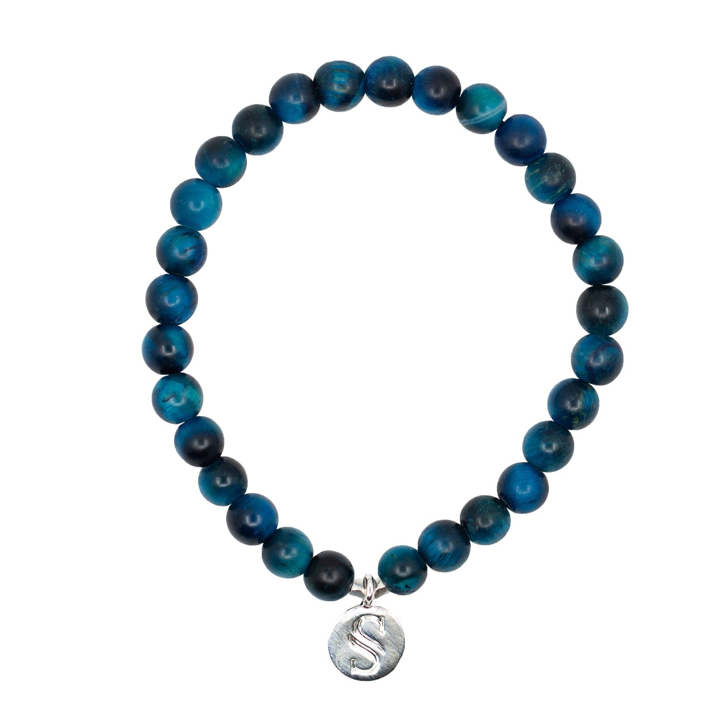 Scars Blue Tiger's Eye Silver Bracelet