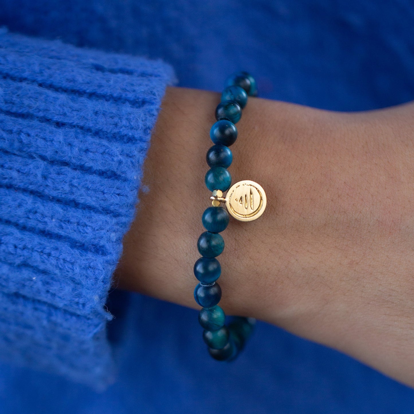 Scars Blue Tiger's Eye Gold Bracelet