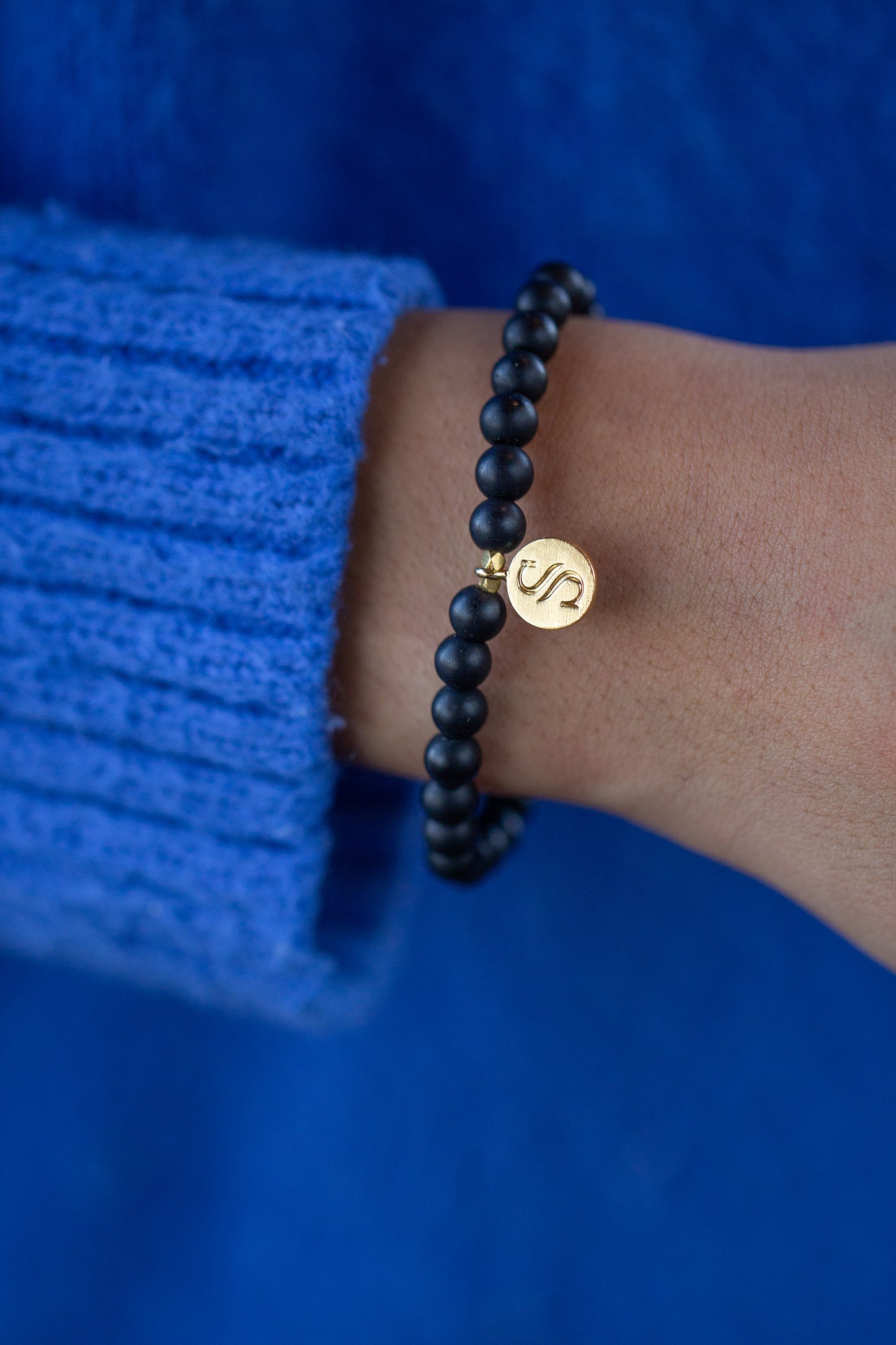 Black Onyx Gold Bracelet