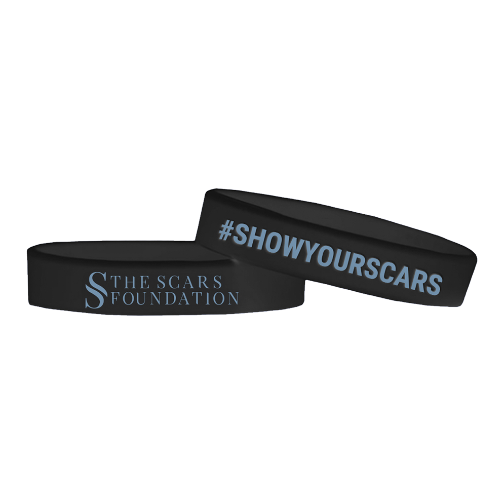 Scars Silicone Bracelet (Black/Light Blue)