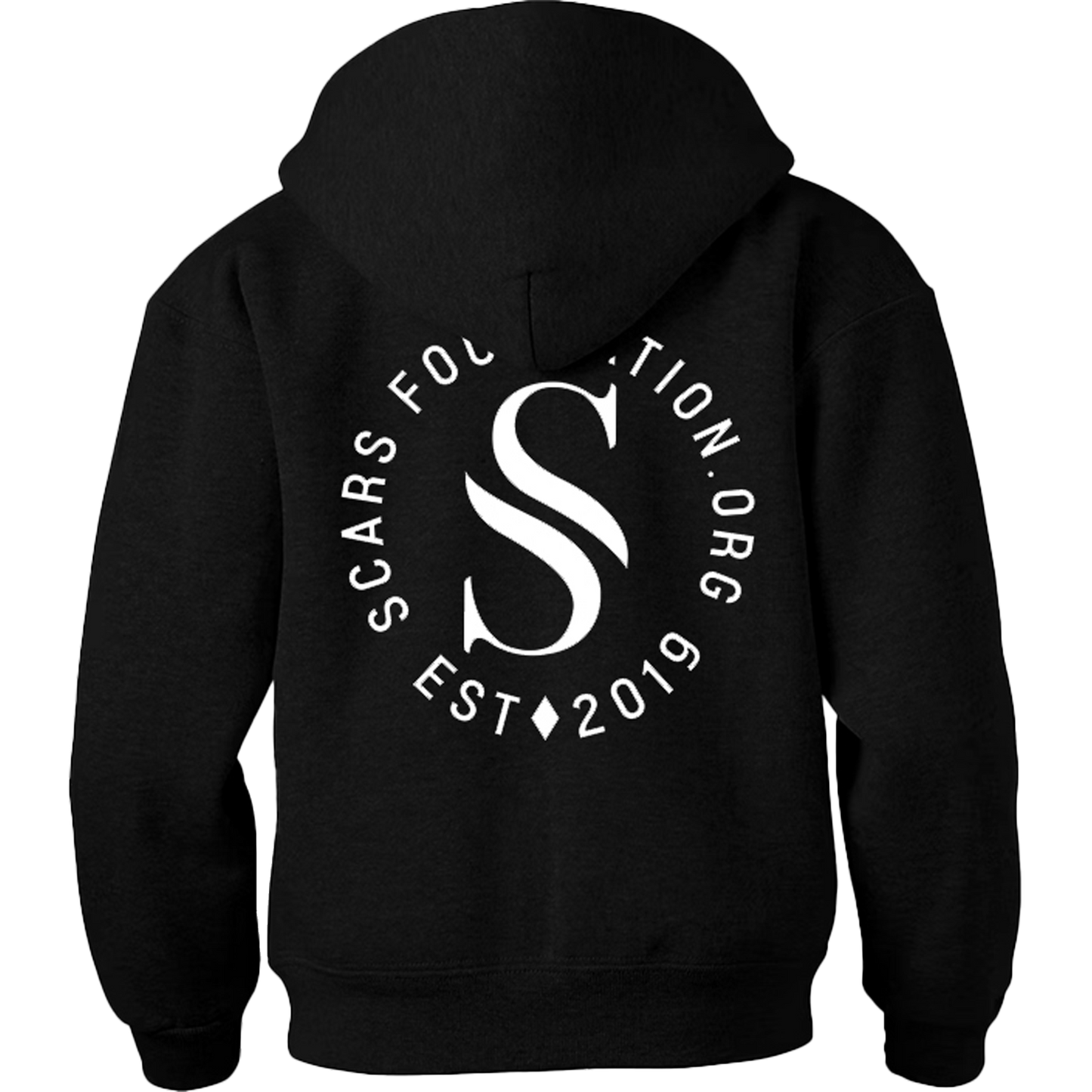 Scars Circle Logo Zip Up Hoodie Unisex (Black)