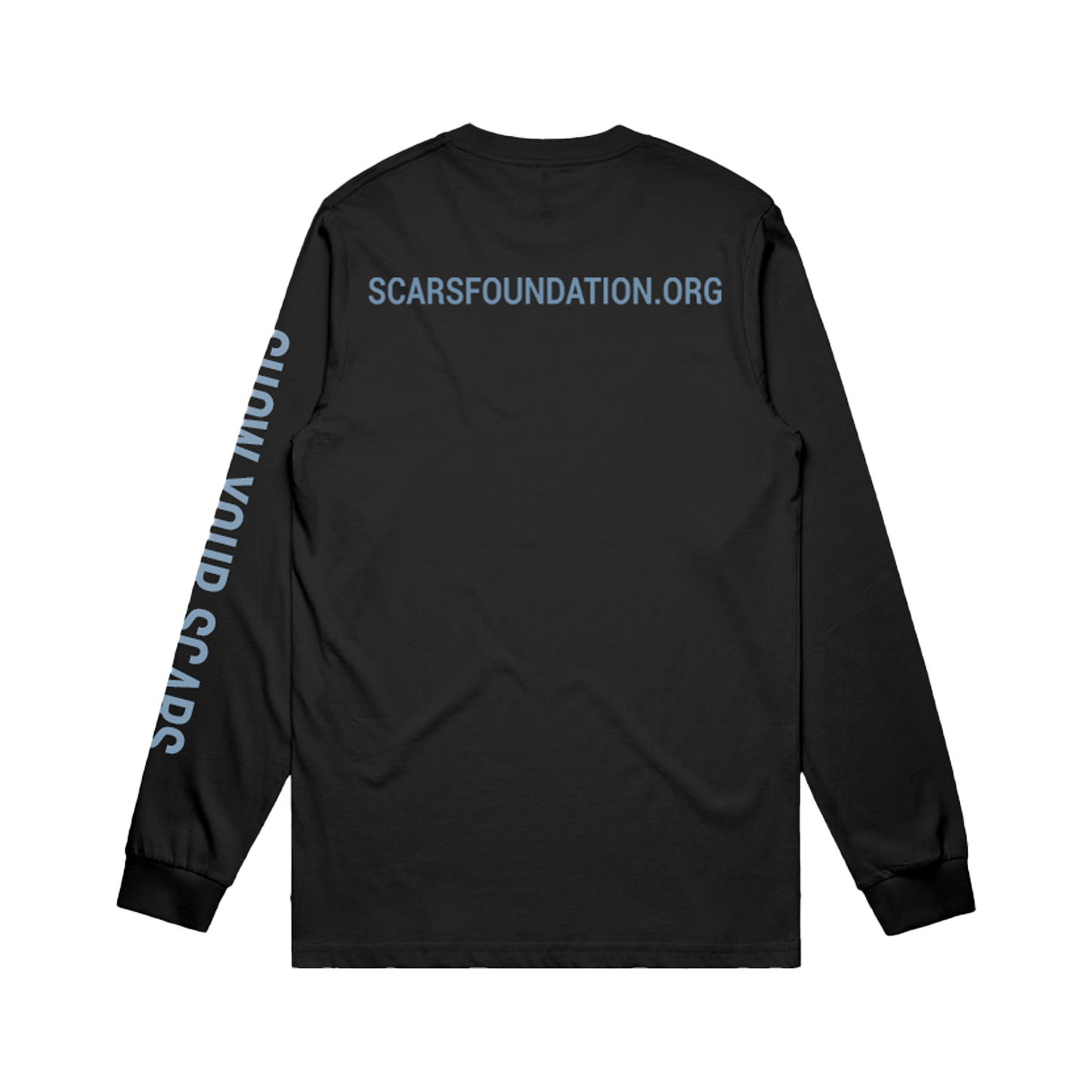 Show your scars Black with Blue Long Sleeve Tee