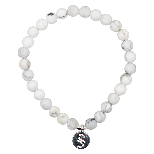 Scars White Howlite Silver Bracelet