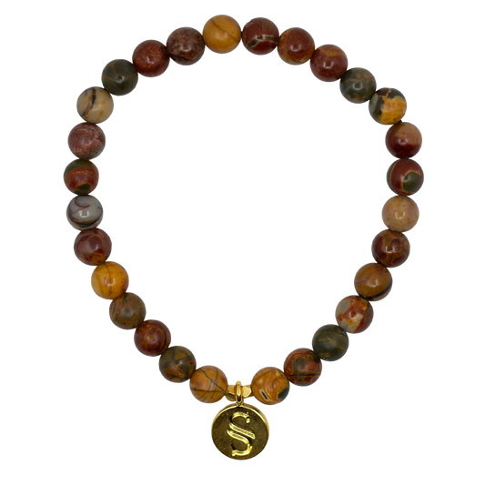 Scars Red Jasper Gold Bracelet