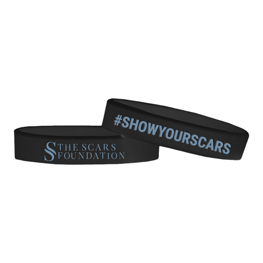 Scars Silicone Bracelet (Black/Light Blue)