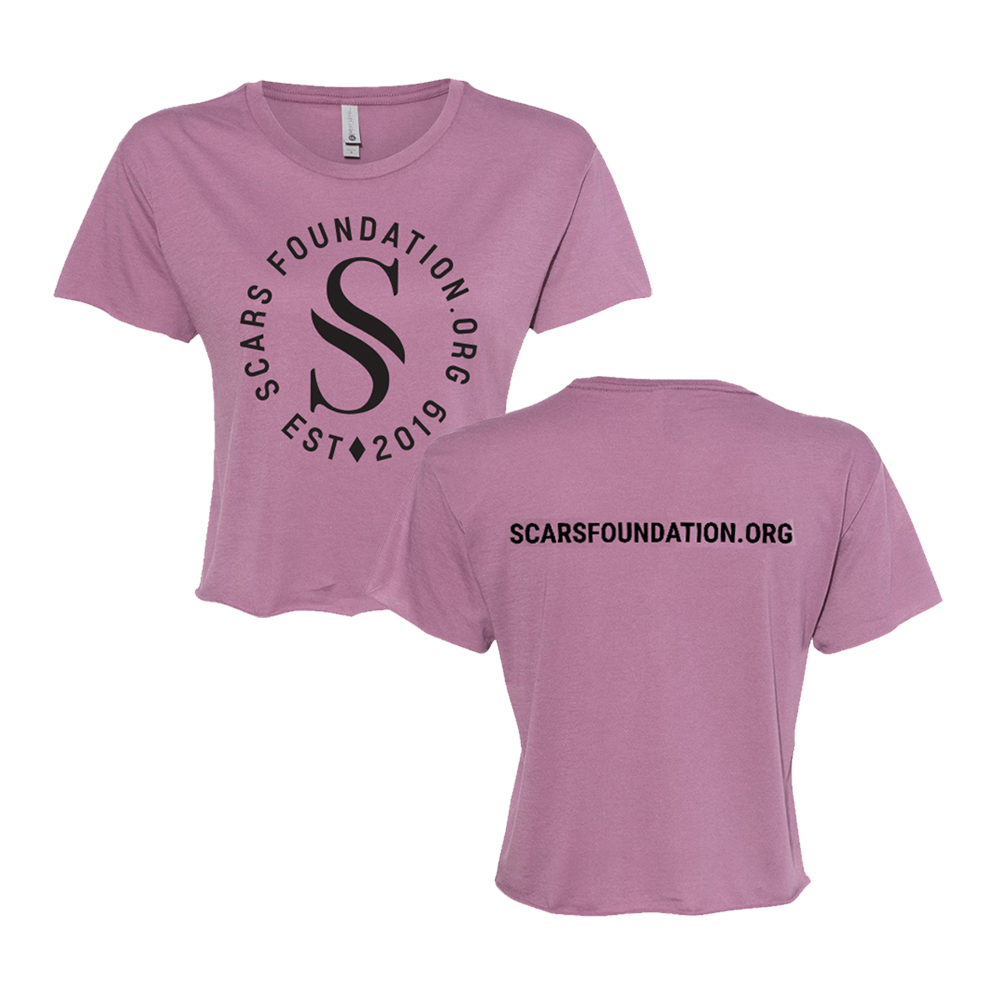 Scars Circle Logo Crop Tee & Show Your Scars Black with White Long Sleeve Tee