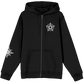 Zip hoodie with star printed on the front and sun logo printed on the sleeve