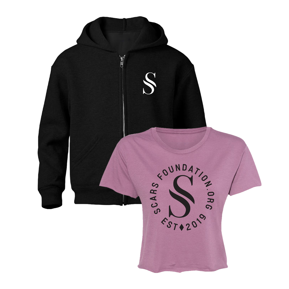 Scars Circle Logo Crop Tee & Scars Circle Logo Zip Up Hoodie
