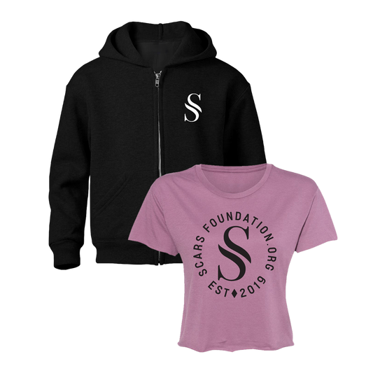 Scars Circle Logo Crop Tee & Scars Circle Logo Zip Up Hoodie