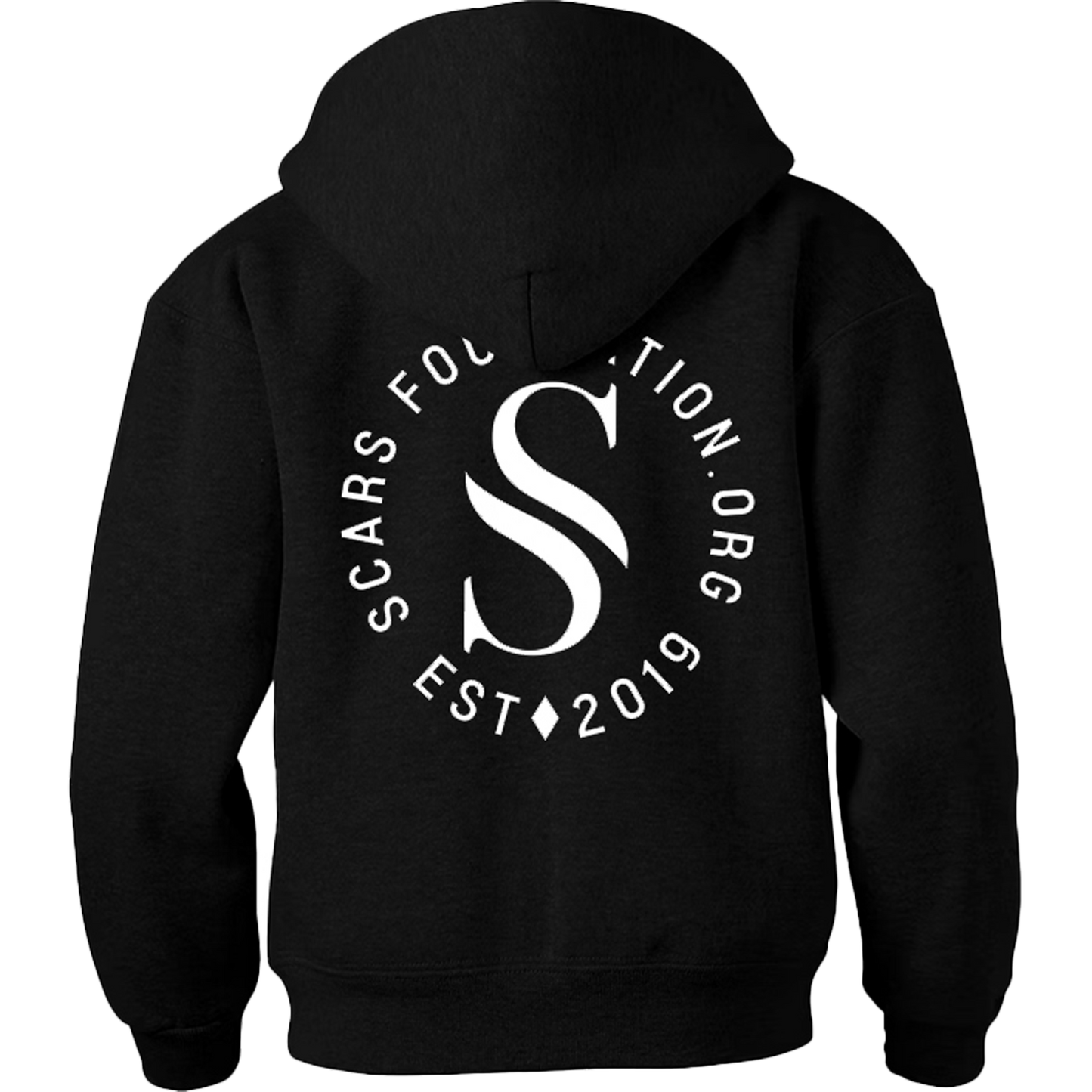 Scars Circle Logo Zip Up Hoodie Unisex (Black)